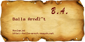Balla Arnót névjegykártya